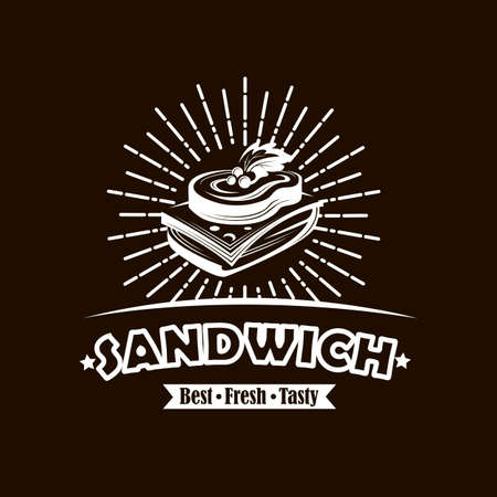 emblem with sandwichのイラスト素材