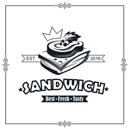 emblem with sandwichのイラスト素材