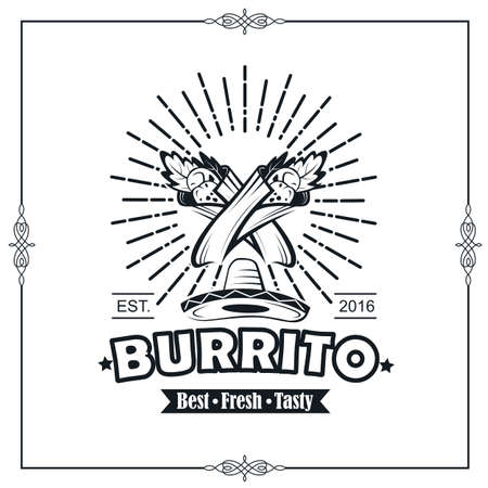 emblem with burritoのイラスト素材