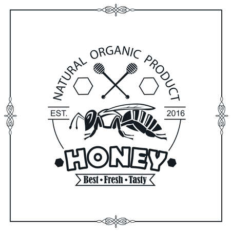 bee honey emblemのイラスト素材