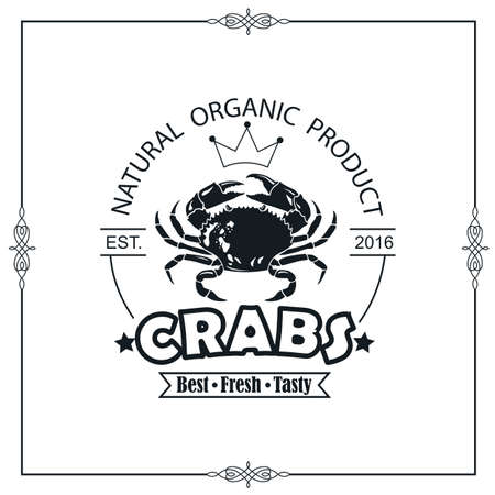 emblem with crabのイラスト素材