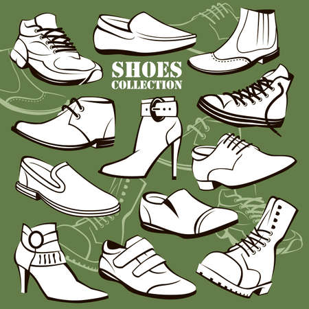 set of shoesのイラスト素材