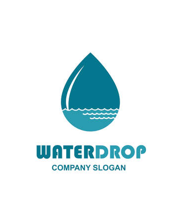 water drop icon with wavesのイラスト素材