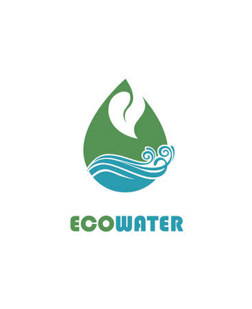 leaf with water drop icon isolatedのイラスト素材