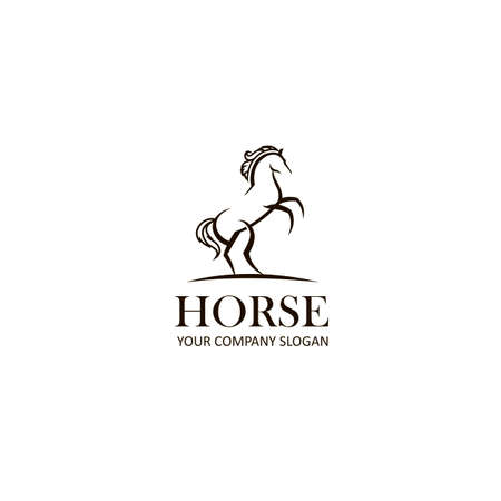 abstract gold emblem of horseのイラスト素材