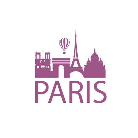 illustration of paris landmarkのイラスト素材