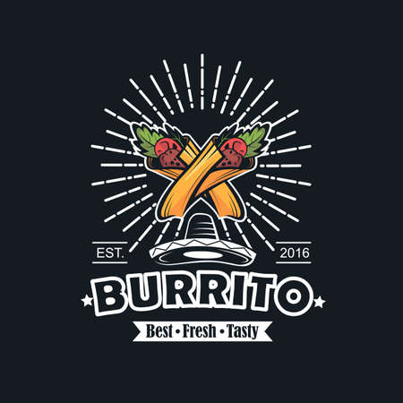 fast food emblem with burritoのイラスト素材