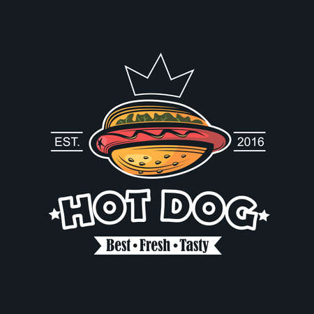 hot dog poster for fast foodのイラスト素材
