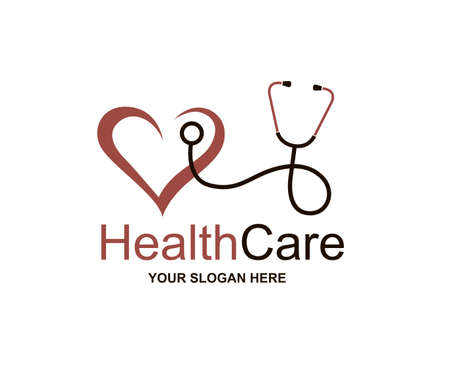 icon with stethoscope and heartのイラスト素材
