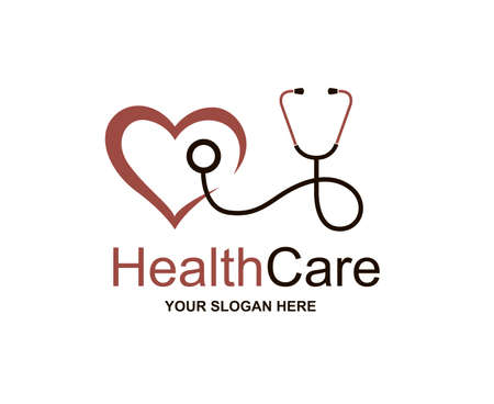 icon with stethoscope and heartのイラスト素材