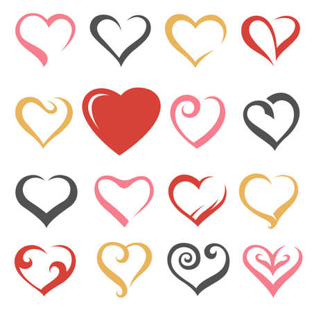 icons collection of heartsのイラスト素材