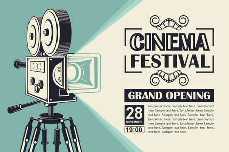 retro movie camera backgroundのイラスト素材