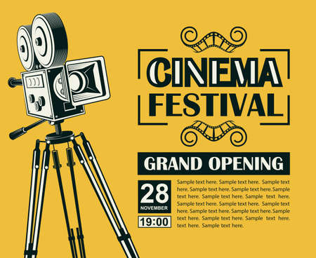 retro movie camera backgroundのイラスト素材