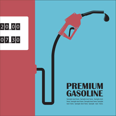 gasoline fuel pump nozzle poster with dropのイラスト素材