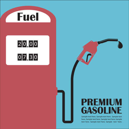 gasoline fuel pump nozzle poster with dropのイラスト素材