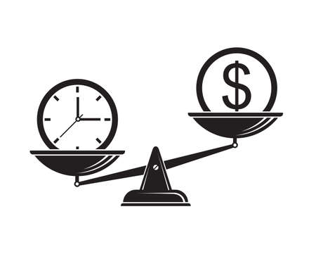 time is money on scalesのイラスト素材