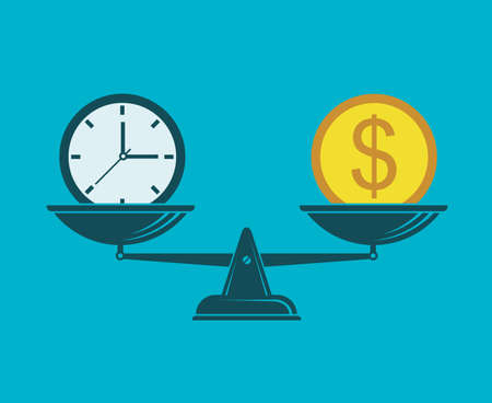 time is money on scalesのイラスト素材