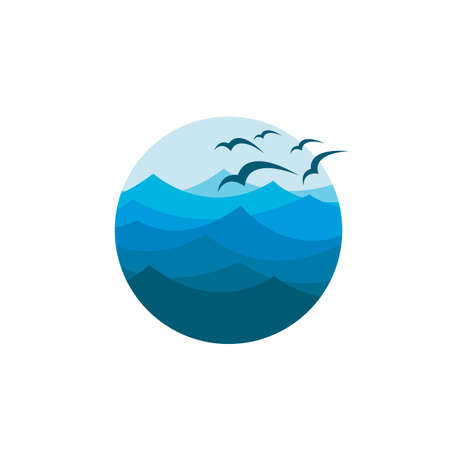 ocean waves iconのイラスト素材