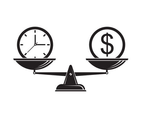 time is money on scalesのイラスト素材