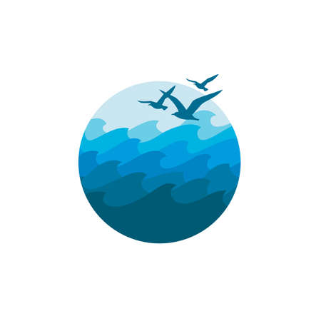 ocean waves iconのイラスト素材