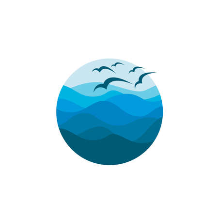 ocean waves iconのイラスト素材