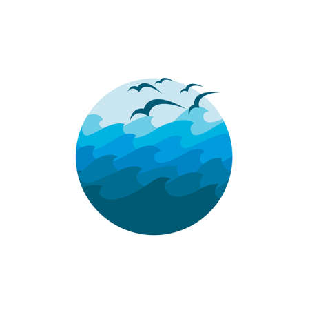 ocean waves iconのイラスト素材