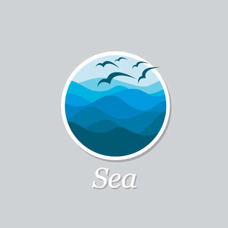 ocean waves iconのイラスト素材