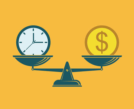 time is money on scalesのイラスト素材