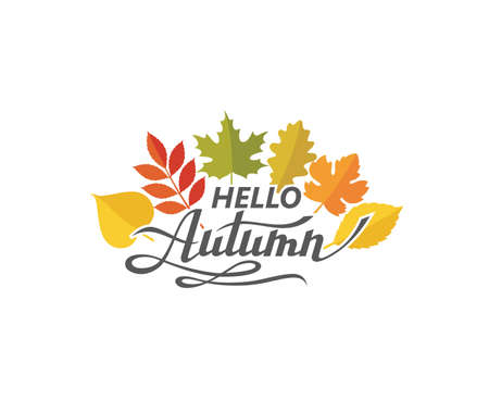 hello autumn labelのイラスト素材