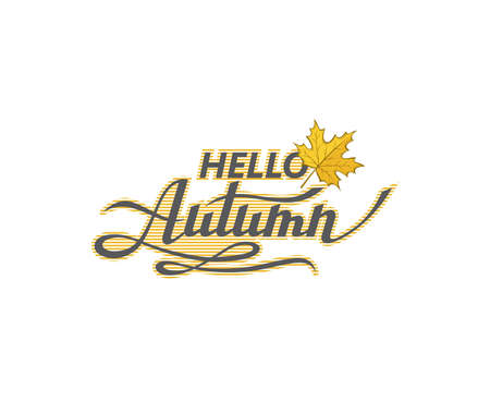 hello autumn labelのイラスト素材