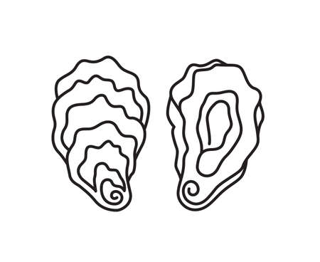 oyster shell setのイラスト素材