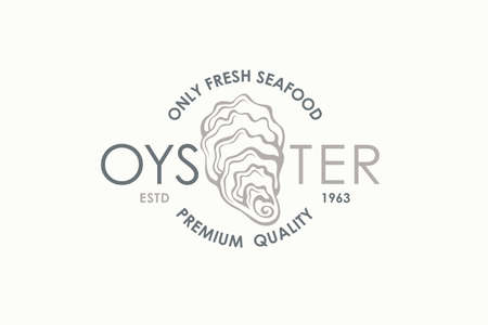 oyster shell labelのイラスト素材
