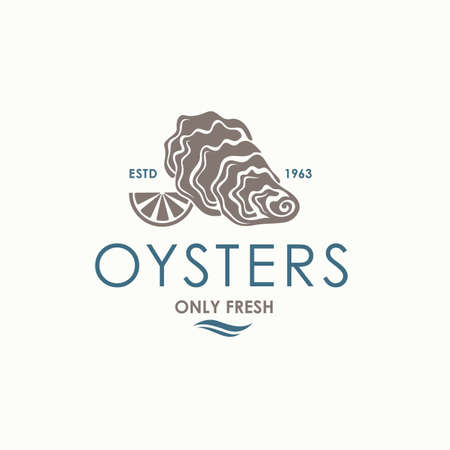 oyster shell labelのイラスト素材