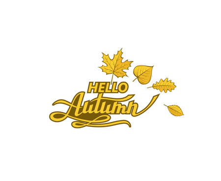hello autumn labelのイラスト素材