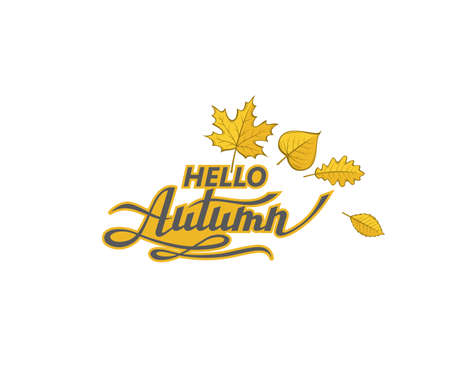 hello autumn labelのイラスト素材