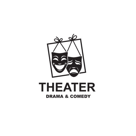 icon of comedy and tragedy theatrical masksのイラスト素材