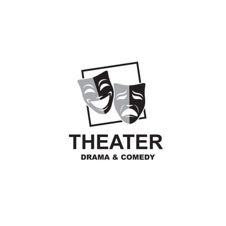 icon of comedy and tragedy theatrical masksのイラスト素材