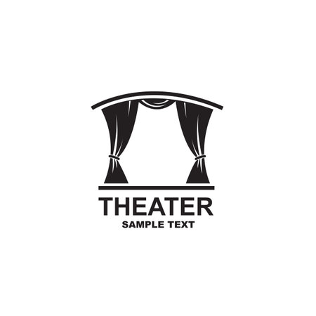 icon of theatrical scene with curtainsのイラスト素材