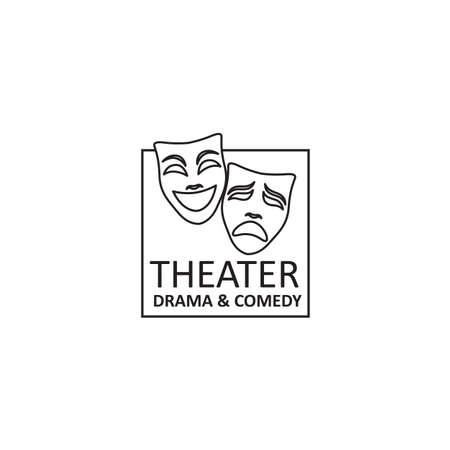 icon of comedy and tragedy theatrical masksのイラスト素材