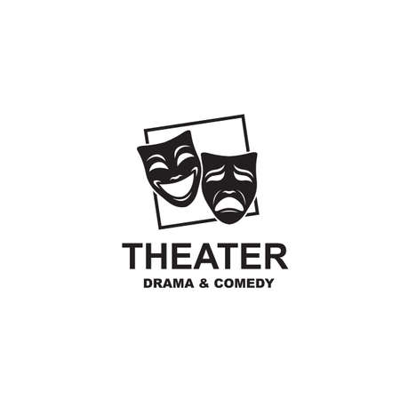 icon of comedy and tragedy theatrical masksのイラスト素材