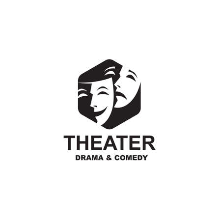 icon of comedy and tragedy theatrical masksのイラスト素材