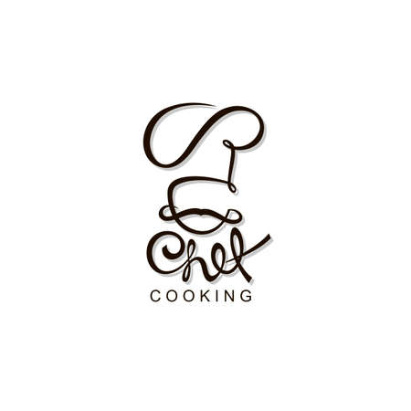 abstract black chef icon isolated on white backgroundのイラスト素材