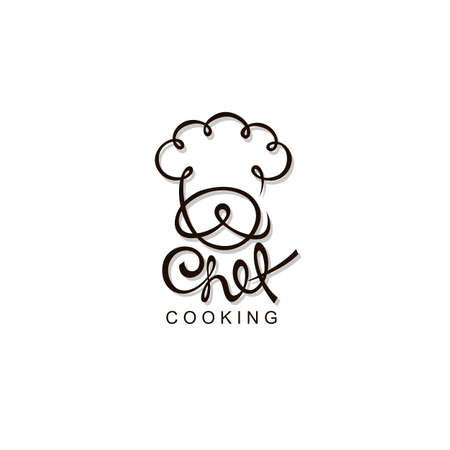 abstract black chef icon isolated on white backgroundのイラスト素材