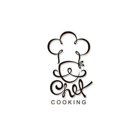 abstract black chef icon isolated on white backgroundのイラスト素材