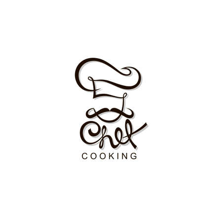abstract black chef icon isolated on white backgroundのイラスト素材