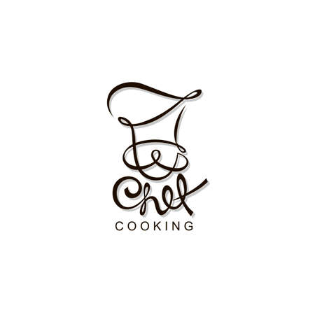 abstract black chef icon isolated on white backgroundのイラスト素材