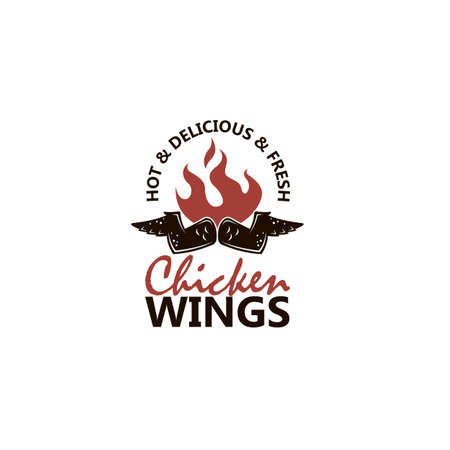 illustration of chicken wings with flame isolated on white backgroundのイラスト素材