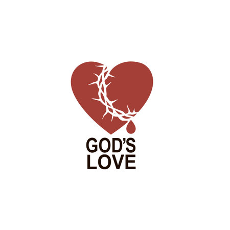 heart and crown of thorns icon isolated on white backgroundのイラスト素材