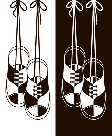illustration with sport shoes hanging on shoelacesのイラスト素材