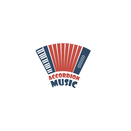 emblem of abstract musical instrument accordionのイラスト素材